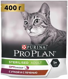 Сухой корм для кошек Pro Plan Cat Optisavour Sterilised утка с печенью, 8 шт по 0,4 кг