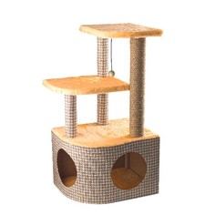 Комплекс для кошек White cat СД-62 В-1 игровой, с когтеточкой, бежевый, 48 x 37 x 57 см Белый Кот