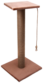 Когтеточка PerseiLine с высоким и толстым столбиком и площадкой джут 40х40х84 см микс