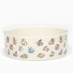Миска Пижон Кролик керамическая, бежевая, 11,5 х 4,5 см