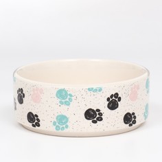 Миска Пижон Лапки керамическая Лапки, белая, 10,5 х 4 см