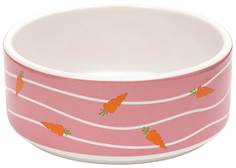 Миска Пижон Зайчик с морковками 9214842, розовая, 13x13x5 cм