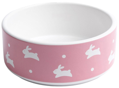 Миска Пижон Зайчики 9214841, розовая, 13x13x5 cм