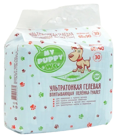 Одноразовые впитывающие пеленки для животных My puppi WC, ультратонкая, 60x90 см, 30 шт