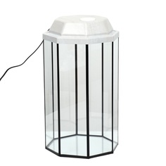 Пижон Аквариум восьмигранный с крышкой, 24 литра, 25 х 25 х 46/50 см, БЕЛЕНЫЙ ДУБ