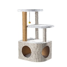 Комплекс для кошек White cat СД-62 В-2 игровой, с когтеточкой, серый, 48 x 37 x 57 см Белый Кот