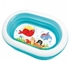 Бассейн надувной мои морские друзья 163х107х46 см от 3 лет 57482np Intex