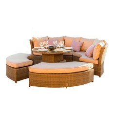Диван-трансформер из искусственного ротанга со столом AFM-350B Beige Afina No Brand