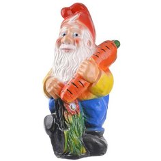 Фигурка садовая Гном с морковью, 25х45 см, гипс, 54 No Brand