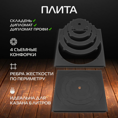 Плита под казан для мангала KOLUNDROV из стали 1,5 мм plita-mangala