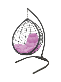 Подвесное кресло серый M-Group Капля Лори 11530308 розовая подушка