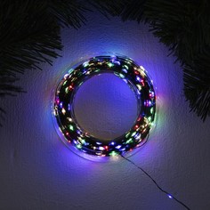 Гирлянда «Нить» 50 м роса, IP44, зелёная нить, 500 LED, свечение мульти, 8 режимов, 31 В No Brand