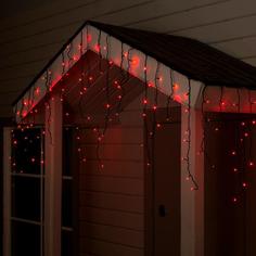 Гирлянда «Бахрома» 4 ? 0.6 м, IP44, тёмная нить, 180 LED, свечение красное, 8 режимов, 220 Luazon Lighting
