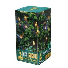 INBLOOM Гирлянда на солн. батарее, 25LED, 7м, шампань, 2 реж, бабочка,ПВХ зел, 2V80mA