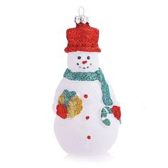 Новогоднее подвесное украшение Снеговик с подарком из пластика (полистирол) Феникс Презент