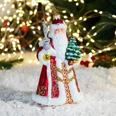 Елочное украшение Дед Мороз с посохом 18,5 см Vitus