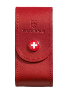 Чехол на ремень VICTORINOX для ножей 91 мм толщиной 5-8 уровней, кожаный, красный