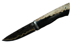 Нож Lemax Засапожный (вороненый ламинат, мельхиор, композит-акрил)