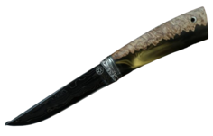 Нож Lemax Финский (вороненый ламинат, мельхиор, композит-акрил)