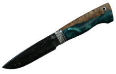 Нож Lemax Турист (вороненый ламинат, мельхиор, композит-акрил)