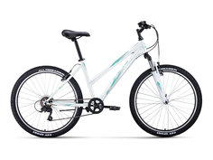Велосипед 26 FORWARD IRIS 1.0 (6-ск.) 2022 (рама 17) белый/бирюзовый