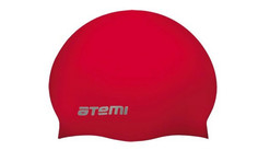 Шапочка для плавания ATEMI, силикон (красный) SC309