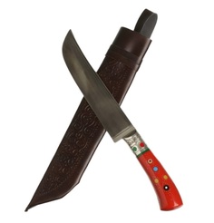 Нож Пчак Шархон - Большой, эбонит, сухма, гарда мельхиор. ШХ-15 (17-19 см) Shafran