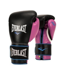 Перчатки тренировочные Everlast Powerlock PU 10oz чёрно-розовые, 1 пара