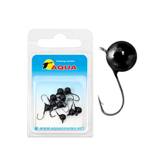 Мормышка вольфрам. AQUA "Дробина с ушком", 10шт., D5,5mm, 1,15g, Gamakatsu №14, черный лак