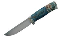 Нож Сандер Лиман, Bohler M390, стабилиз. карельская береза, рог оленя, скримшоу