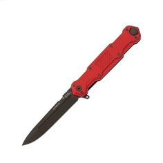 Складной нож Mr.Blade Cosmo, сталь Sleipner, черное покрытие, рукоять красный алюминий