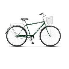 Велосипед STELS Navigator-300 С 28" Z010 LU101059 LU094717 20" Темно-зеленый 2023 +корзина