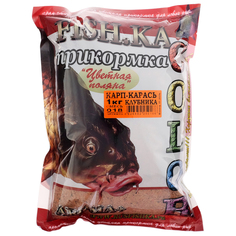 Прикормка Fish-ka Карп-Карась клубника, вес 1 кг Fishka