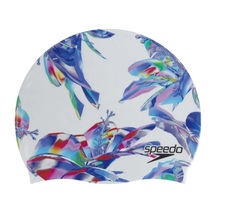 Шапочка для плавания SPEEDO Digital Printed Cap, арт. 8-13524H226, бело-фиолет., силикон