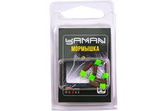 Мормышка безнасад. ЯМАН Гвоздекубик матовый шоколад, d-2,5 мм, вес 0,6 г,ядр.кубик зеленый