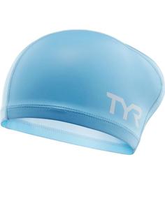 Шапочка для плавания TYR Long Hair Silicone Comfort Swim Cap 450 light blue