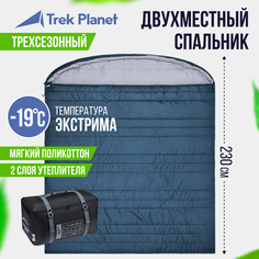 Спальный мешок Trek Planet Aosta Double синий, левый