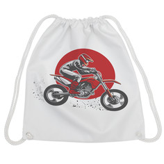 Рюкзак-мешок для обуви и вещей JoyArty Мотоциклист, 38x40 см