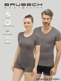 Футболка-унисекс, короткий рукав Brubeck Base Layer, SS1054U (Серый, L)