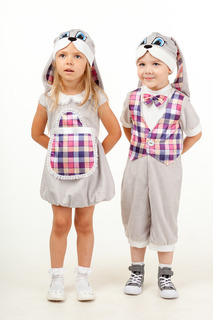 Карнавальный костюм Батик Заяц, цв. серый р.104