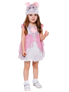 Карнавальный костюм Батик Мышь, цв. серый р.104