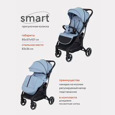 Коляска детская прогулочная MOWBaby SMART MB101 Blue 2023