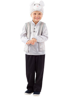 Карнавальный костюм Батик Мышь, цв. серый р.110