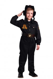 Карнавальный костюм Батик Военный, цв. черный р.110