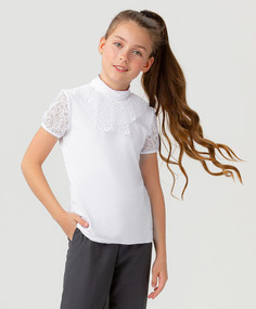 Блузка с которким рукавом белая Button Blue (140)