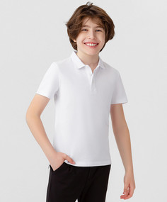 Футболка-поло белая Button Blue (140)