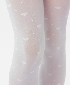 Колготки с принтом белые Button Blue (122-134)