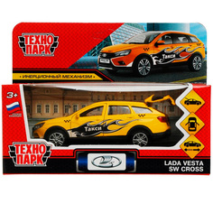 Модель VESTACROSS-12TAX-GET LADA VESTA SW CROSS ТАКСИ 12 см, двери, багаж, желтый Технопарк