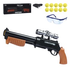 Игрушечное оружие Маленький воин Бластер, 10 пуль-шариков, очки/ремешок, JB0211271