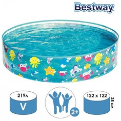 Бассейн Подводный мир, жесткий борт, 122 х 25 см, от 2 лет, 55028 Bestway No Brand